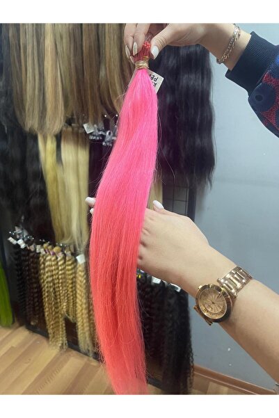 PRODİVA TEKLİ HEDİYE İÇİN UYGUN PEMBE RENK GERÇEK KAYNAK SAÇ