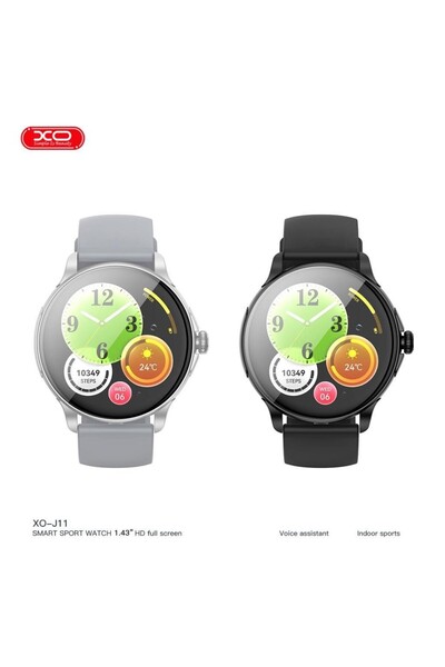 Xo J11 Akıllı Spor Saati,2.06 inç AMOLED Ekran,Nabız Ölçer,Adımsayar,Kalori Takip,Müzik Kontrol,300 mAh