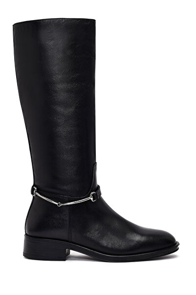 Derimod Women's Black Leather Boots with Accessories 25Wfd511018