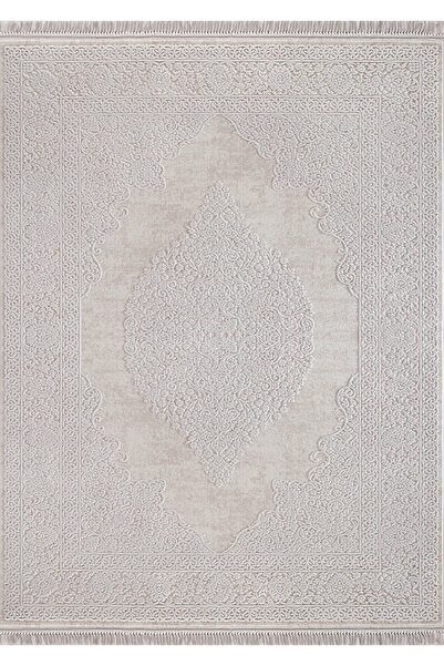 Flora TOZUMaz Bej Milyon Point Akrilik Halı, 11 mm Hav Modern Desenli, Uzun Ö...