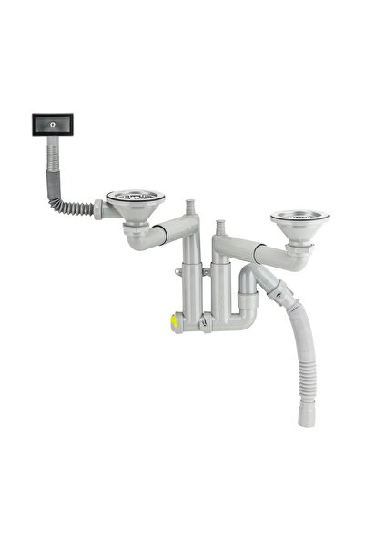 AKKON Premium Çöpmak Damlalıklı Çift Gözlü Teleskopik Lavabo ve Evye Sifonu |...