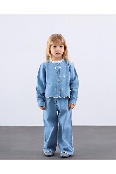 le petit sole Nakış İşlemeli Özel Yaka Kot Takım