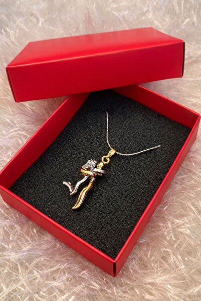 deepmoon Çelik Birbirine Sarılan Çift Kutulu Sevgili Eş Kolye Sevgililer Günü...