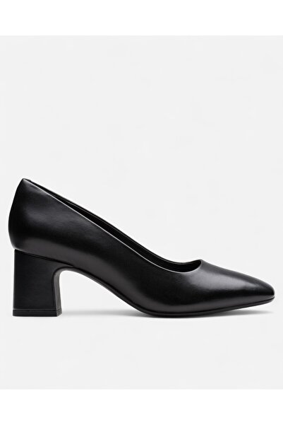CLARKS Fernie Court Black Leather, M; 3 Kadın Siyah Topuklu Ayakkabı 26183032