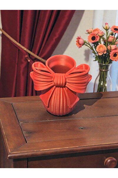 MT STUDİO Kurdele Detaylı Modern Vazo Evde yada Ofiste Dekoratif Şık Göz Alıc...