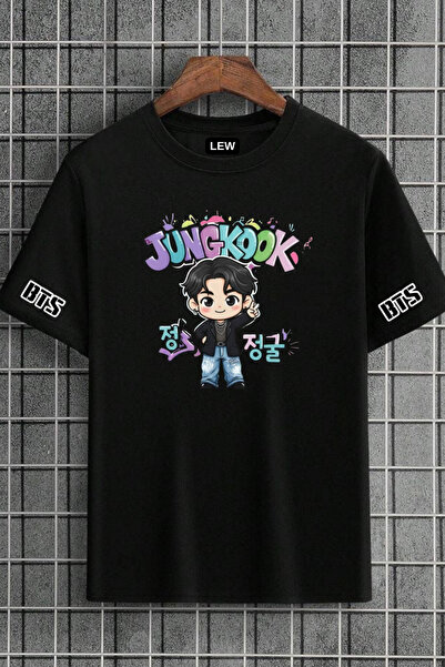 lovver Tricou din bumbac imprimat premium cu design anime Bts Group Jungkook,...