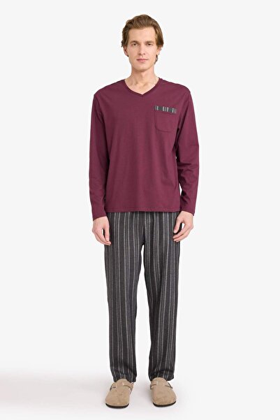 DeFacto Pajama Set Long Sleeve Top Bottom G8179Ax26Sp