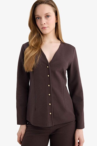 DeFacto Regular Fit V-Neck Cardigan G9178Ax26Sp