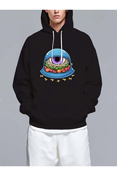 MIXSNOW Eye with food inside helmet - Men's Printed Hooded Oversize Sweatshirt