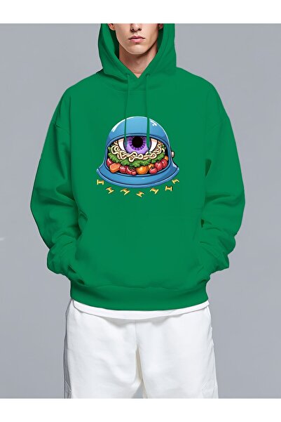 MIXSNOW Eye with food inside helmet - Men's Printed Hooded Oversize Sweatshirt