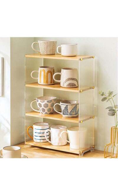 Arabest 4 Layer Storage Racks，Countertop Dish Rack Cups and Water Cup Storage...