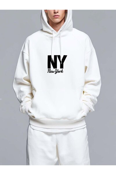 MIXSNOW نيويورك مع كتابة على طراز الجرافيتي - سويت شيرت رجالي مطبوع بغطاء رأس...