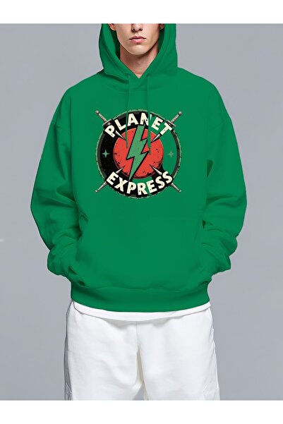 MIXSNOW شعار بلانيت إكسبريس مع سيف - سويت شيرت رجالي مطبوع بغطاء رأس شعار بلا...
