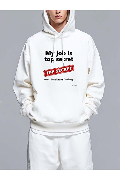 MIXSNOW My job is top secret - Men's Printed Hooded Oversize Sweatshirt