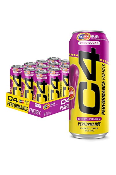 Cellucor C4 Energy Drink x Grape Popsicle, Carbonated Sugar Free Pre Workout ...