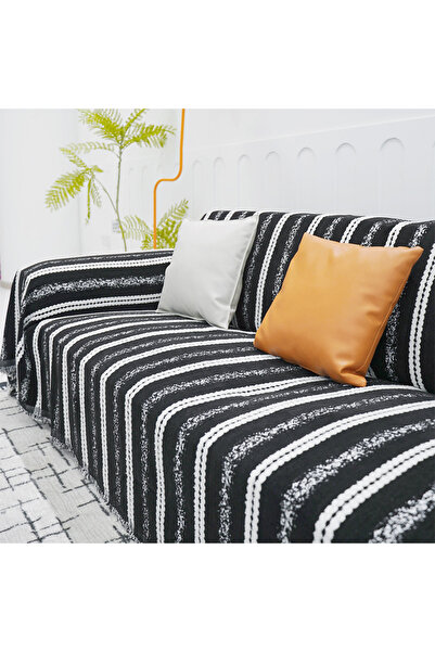 Generic 180*180cm-Geometric Jacquard Plush Warm Sofa Couch Cover, Soft Funny ...