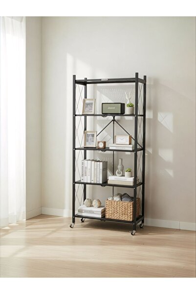 Casco Multi-layer foldable mobile metal storage rack