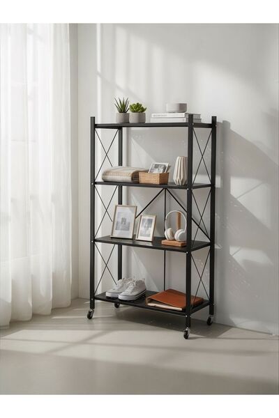 Casco Multi-layer foldable mobile metal storage rack