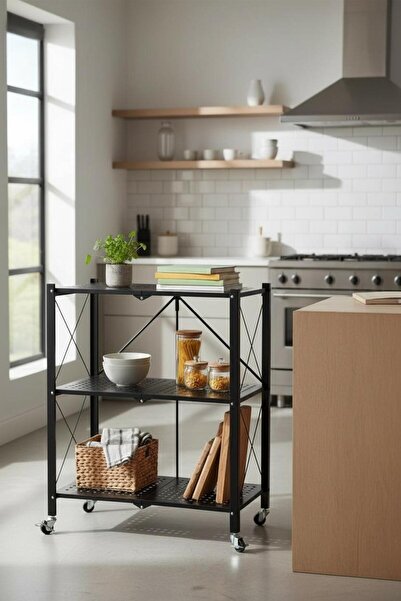 Casco Multi-layer foldable mobile metal storage rack