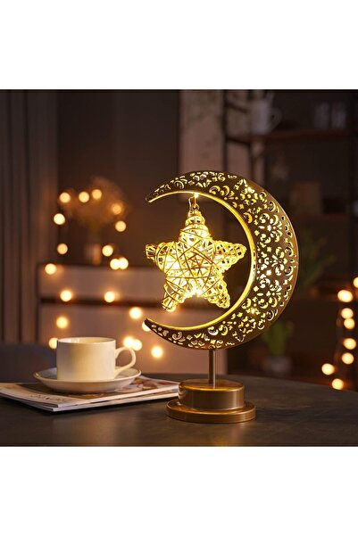 Mtanvxay Ramadan Moon Table Lamp, LED Desk Lamp for Home Decoration, Crescent...
