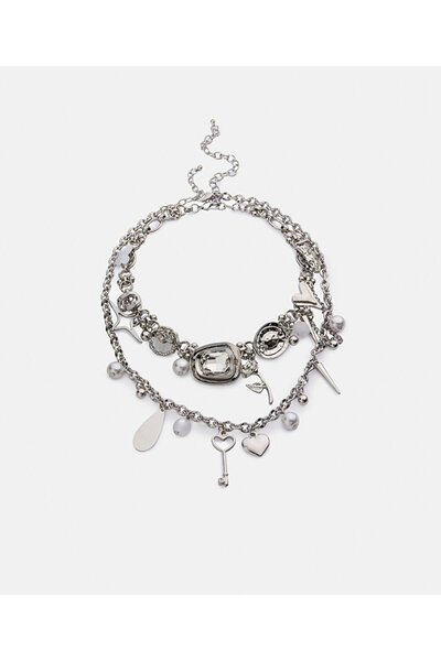 Twist SUNİ İNCİLİ VE KARMA UÇLU KOLYE SETİ