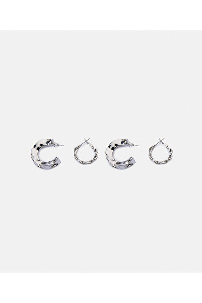 Twist DOKULU HALKA KÜPE SETİ