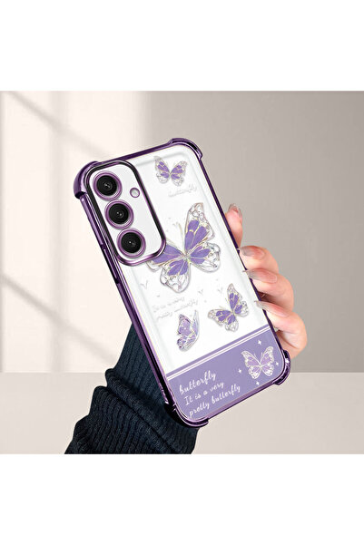 SLIMFELT حافظة سامسونج جالاكسي S24 بلس المتوافقة مع فراشة مطبوع مصنوعة من الس...