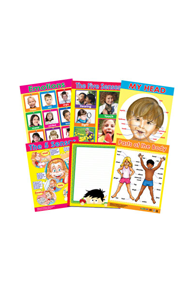 123Publishing House أنا وجسدي (6 لوحات جدارية) - مجموعة لوحات جدارية تعليمية ...