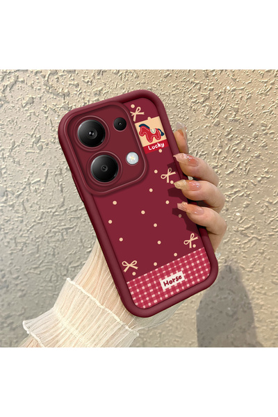 SLIMFELT جراب سيليكون أنيق عالي الجودة بلون أحمر داكن لهاتف ريدمي نوت 13 برو ...