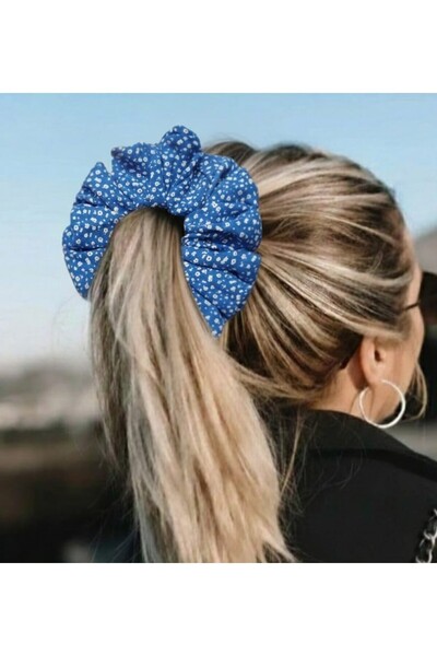 diclecollection Γυναικεία λαστιχένια αγκράφα μεγάλου μεγέθους με μπλε λουλούδ...