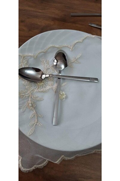 TREND MUTFAK EŞYALARI 6 Dessert Spoons Turquoise Model