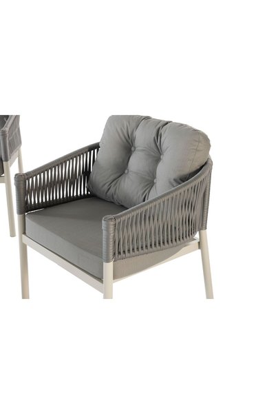 Tu Tienda ALÜMİNYUM,İP ÖRGÜLÜ ÜSKÜDAR 2+1+1+MASA(70*120) BAHÇE BALKON MUTFAK TAKIMI,GRİ