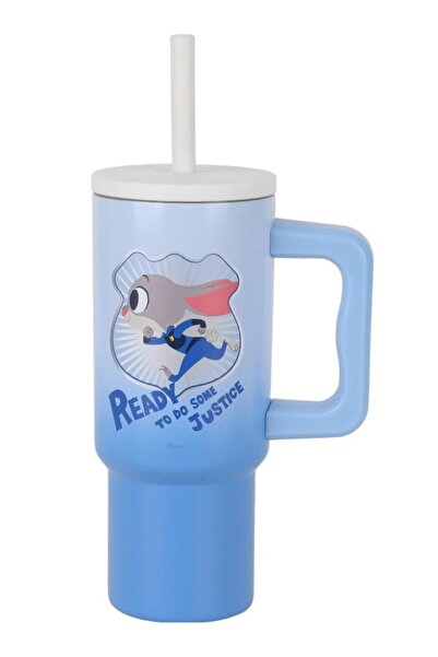 Disney Zootropolis Lisanslı Saplı ve Pipetli Çelik Matara (Judy)