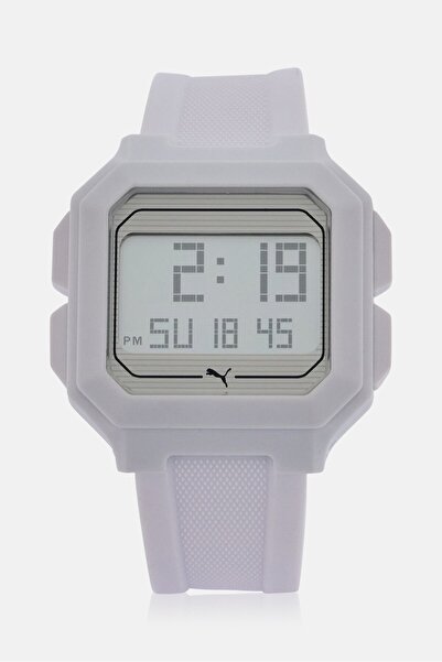 Puma Men P5018 Polyurathane Digital Watch 43 mm, White