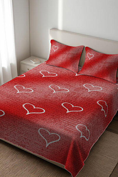 PATRON Parlak Kadife Kumaş Kapitoneli Çift Kişilik Yatak Örtüsü Seti (3 Parça...