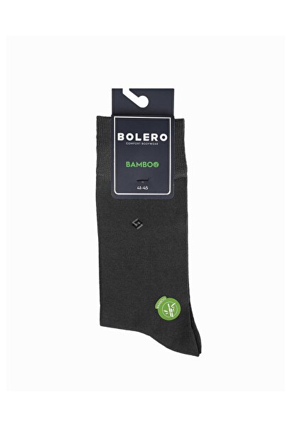 Bolero Men's Premium Stitch-Free Bamboo Socks Smoked Interlocking Square Pattern
