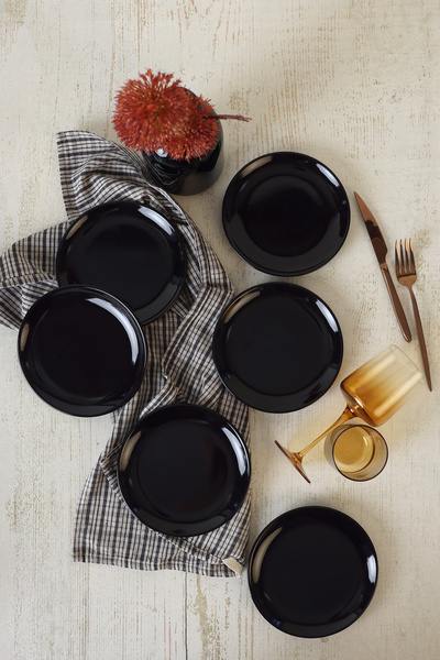 Keramika Black Delta Cake Plate 17 cm 6 Pieces 650