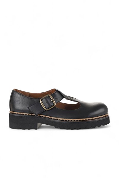 Bueno Shoes Μαύρα Δερμάτινα Γυναικεία Κλασικά Παπούτσια 01wd0200