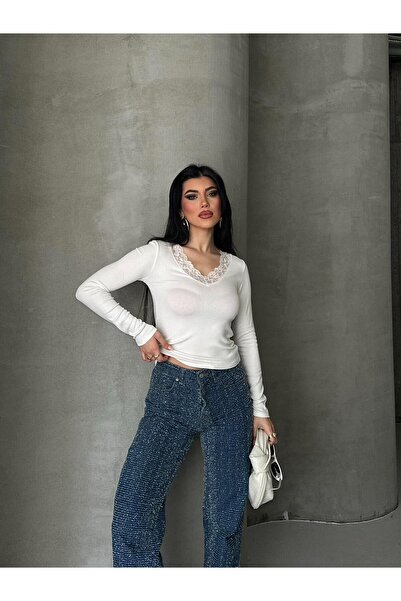 DİMA FASHİON ΜΠΛΟΥΖΑ ΜΕ ΛΕΠΤΟΜΕΡΗ ΔΙΑΛΕΙΤΟΥΡΑ ΔΑΝΤΕΛΑΣ