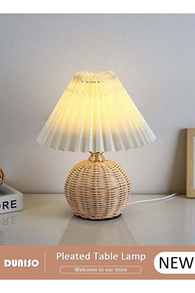 DOMEET Simple Modern Table Lamp with Beige Color Lampshade
