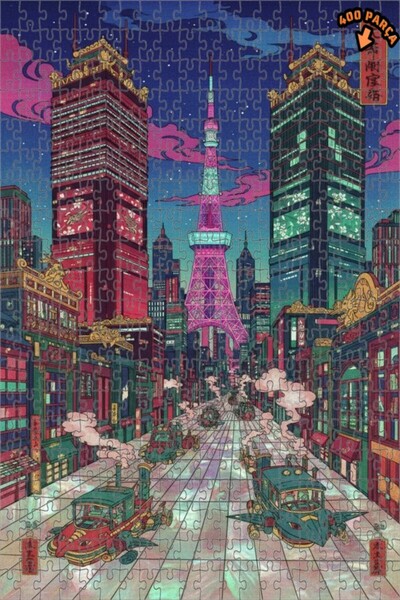 Teona Ahşap لغز خشبي بإطار من طابقين للقطارات البخارية في نيوكو توكيو 400 قطع...