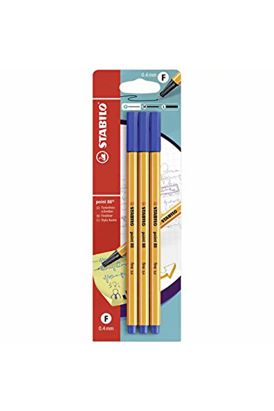 Stabilo Fineliner Point 88, 0.4 mm, blue, 3 pieces/blister