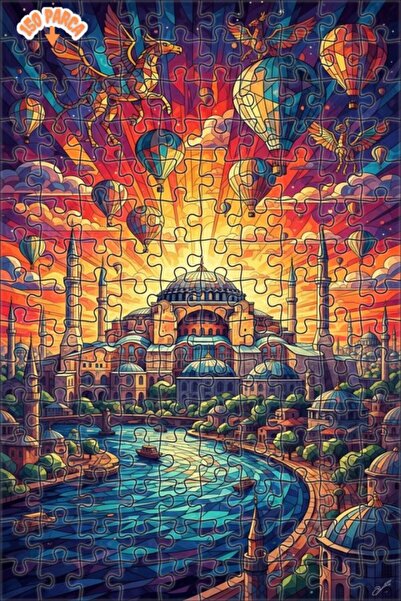 Teona Ahşap لغز خشبي بإطار من طابقين بتصميم فني حديث مستوحى من مدينة اسطنبول ...