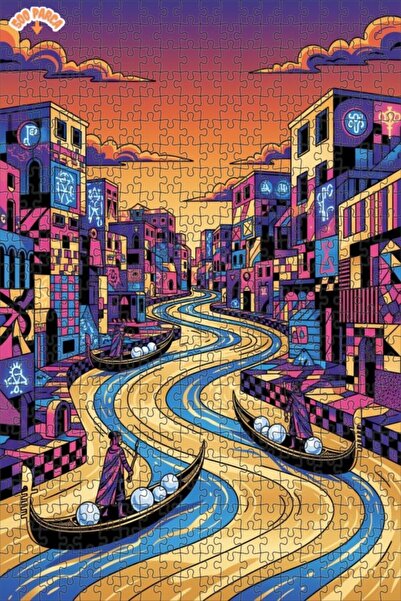 Teona Ahşap لغز خشبي مؤطر بطبقتين لفن الجندول البندقي 500 قطعة 50×30