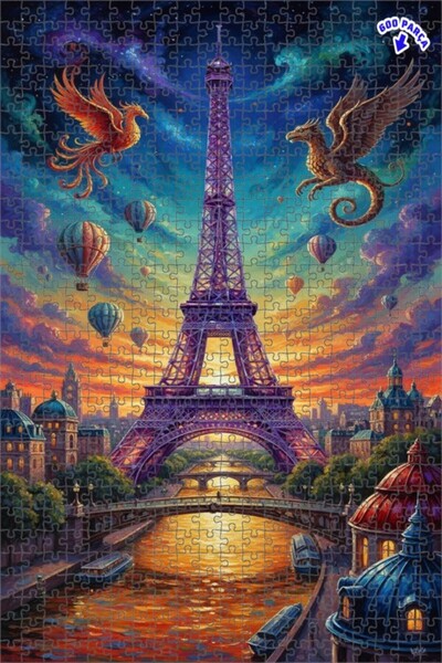 Teona Ahşap لغز خشبي بإطار ذو طابقين بمظهر لوحة زيتية من سلسلة حكايات باريس 6...