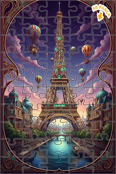 Teona Ahşap برج إيفل الفيكتوري بالبخار، لغز خشبي بإطار ذو طابقين يعمل بالهواء...