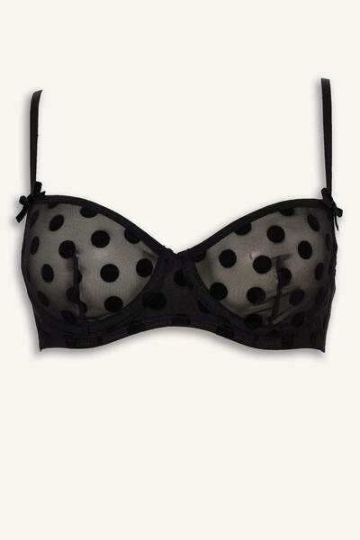 DeFacto Tulle Cupless Pads-Free Underwire Balconette Bra G1553Ax26Sp