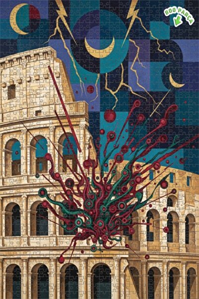 Teona Ahşap لغز خشبي مؤطر بطبقتين من فن الكولوسيوم السحري في روما 800 قطعة 70x50