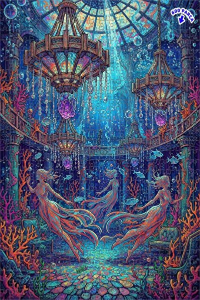 Teona Ahşap لغز خشبي مؤطر ذو طابقين بتصميم قصر البحر السحري بمظهر الألوان الم...