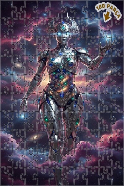 Teona Ahşap لغز خشبي بإطار مزدوج الطبقات بمظهر فني رقمي للمرأة المحاربة الفضا...